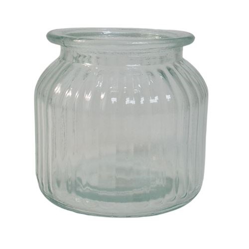 Ribbed Glass Jar- Small 10x10cm