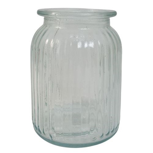 Ribbed Glass Jar- Large 10x15cm