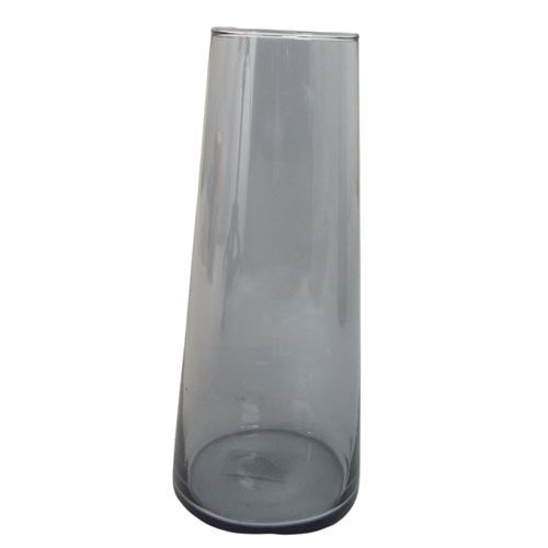 Grey Glass Vase- 6x20cm