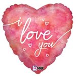 Watercolour I Love You - Packaged Helium 18