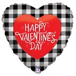 Buffalo Plaid Valentine - 9 Inch Stick Balloon