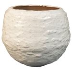Cement Pot-Rough White 27x27x21cm