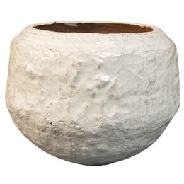 Cement Pot-Rough White Glaze 17x17x14.5cm