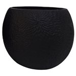 Black Cement Sphere Pot -Med 22x22x19cm