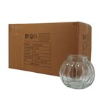 Short Round Ribbed Glass Vase - 15cm Dia x 13cm H (12 Per Carton)