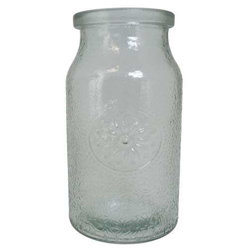 Medium Milk Glass Jar - 9.5cm Dia x 18cm (12 Per C
