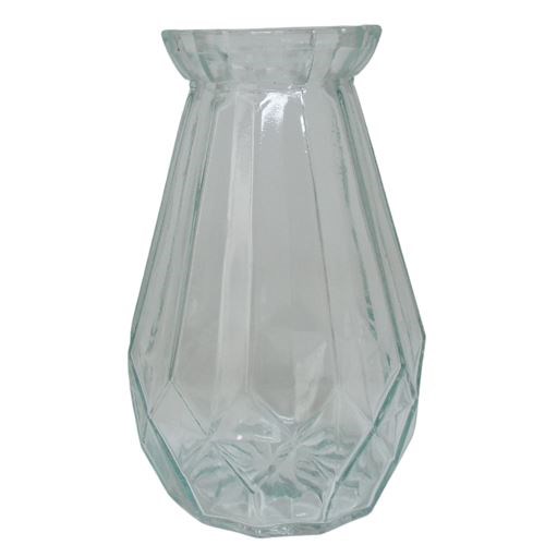 Large High Waisted Glass Vase - 12cm Dia x 18cm H 