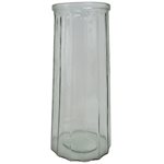 Medium Ribbed Glass Cylinder - 11cm Dia x 24cm H (12 Per Carton)