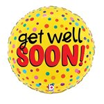 Get Well Bright Dots - 4 Inch Stick Balloon