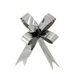 Metallic Pullbow Plain- Silver 18mm 100pack