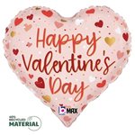 Valentine Pink Blush Hearts - 9 Inch Stick Balloon