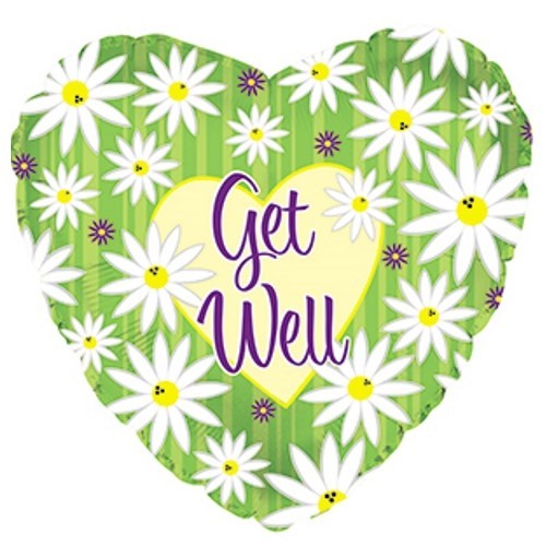 Get Well Green Stripes & Daisies