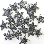 Wire Stars 20pk - Black 30mmD